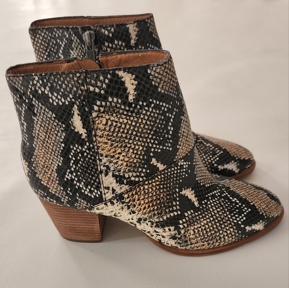 Madewell Snakeskin Embossed Leather Ankle Boots - Picture 4 of 15
